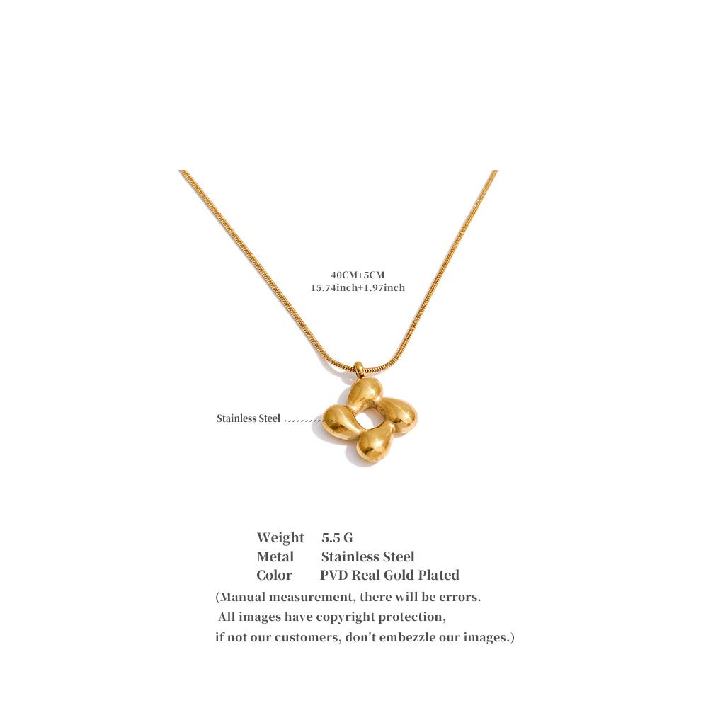 Yhpup Guss Edelstahl Blume Anhänger Halskette 18K Gold PVD Beschichtet Mode Wasserdicht Hals Schmuck für Frauen Großhandel