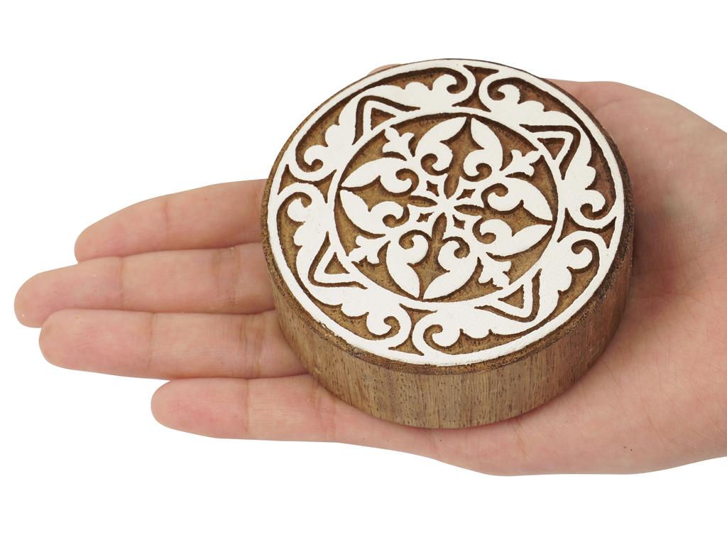IBA Indianbeautifulart Textile Printing Block Mandala Hand Carved Wooden Stamp Wood Block Printing Textile Stamps For Fabric  Pottery Blocks-3