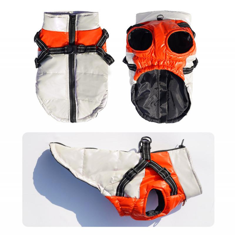 Pet Dog Jacket with Harness Waterproof Cotton Dog Coat for Small Medium Dogs Warm Thicken Windproof Dog Clothes French Bulldog Chihuahua Costume