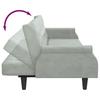 Sofa Bed with Armrests Light Grey Velvet