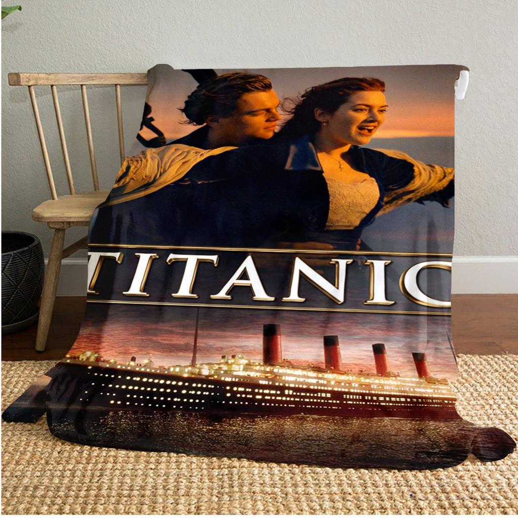 Titanic Plush Blanket Soft Comfortable All Seasons Blanket Sofa Office Naps Blanket Outdoor Travel Throw Perfect Gift
