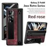 Jazz Retro Series Shockproof Folding Mobile Phone Cases for Samsung Galaxy Z Fold 4 5 6 7 Phone Case with Stylus Tempered Glass