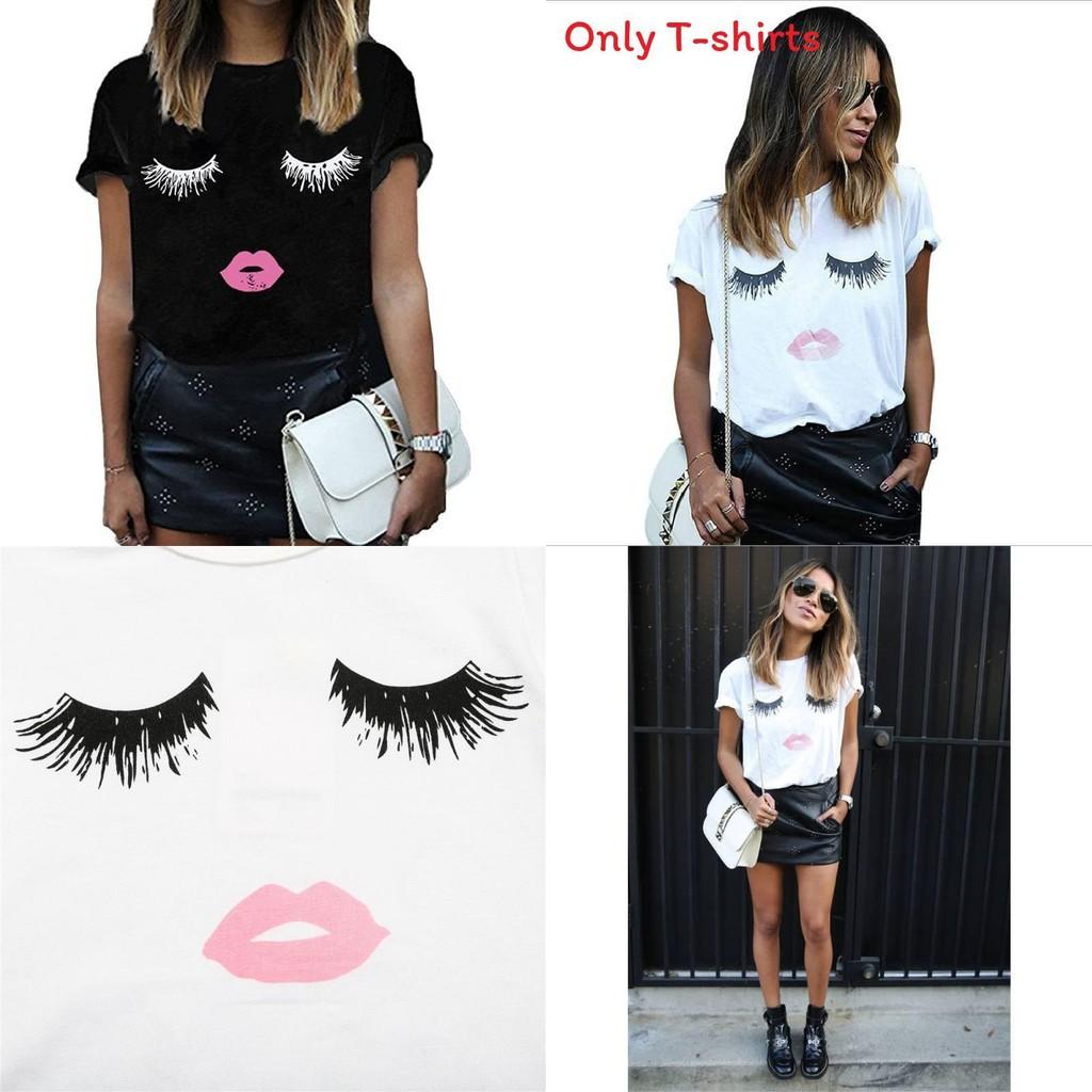 Trendy Women's Short Sleeve Graphic T-shirt With Black And White Print For Stylish Streetwear