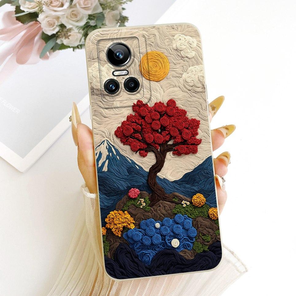 For Realme GT Neo3 Neo5 130W 250W Realme GT3 Phone Case Bow Pattern Flower Butterfly Girly Back Cover Silicone Soft Casing