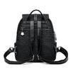 Women's New Fashion and Versatile Large Capacity Stitching Soft Leather Student Outdoor Travel Backpack