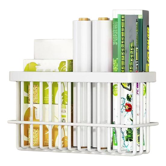 Cabinet Door Organizer Adhesive Storage Rack Inside Cabinet Kitchen Wall Mounted Pantry Caddy Hanging Storage Basket for Fridge Bathroom Organization