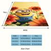 The Minions Sunflower Adventure Blanket Is Suitable for Beds, Sofas, and Various Other Occasions, Making It A Perfect Gift.