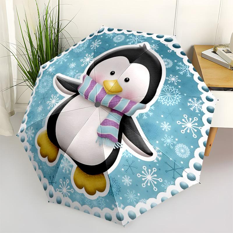 1pc Penguin Winter Scarf Folding Umbrella, Durable, Suitable for Outdoor Activities or Rain, Suitable for Commuting yy251027104