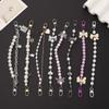 Fashion Acrylic Starry Beaded Chain Keyring Gradient Colorful Bowknot Pendant Detachable Phone Lanyard Bag Accessories