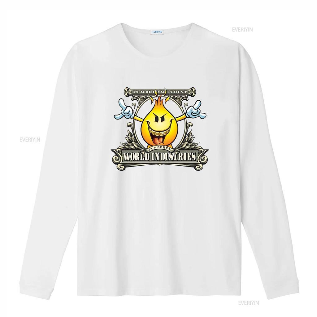 World Industries Flameboy T-shirt Juoda Mažas Dydis Naujas Be Etikečių vintage Skalbtas streetwear dizainerio drabužiai homme Stilingas