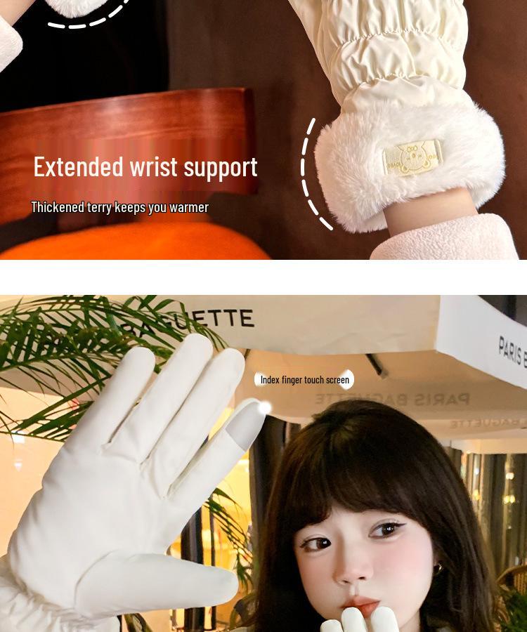Women's Warm Winter Gloves 2025 - Thickened, Velvet-Lined, Windproof, Waterproof, Touchscreen-Compatible.