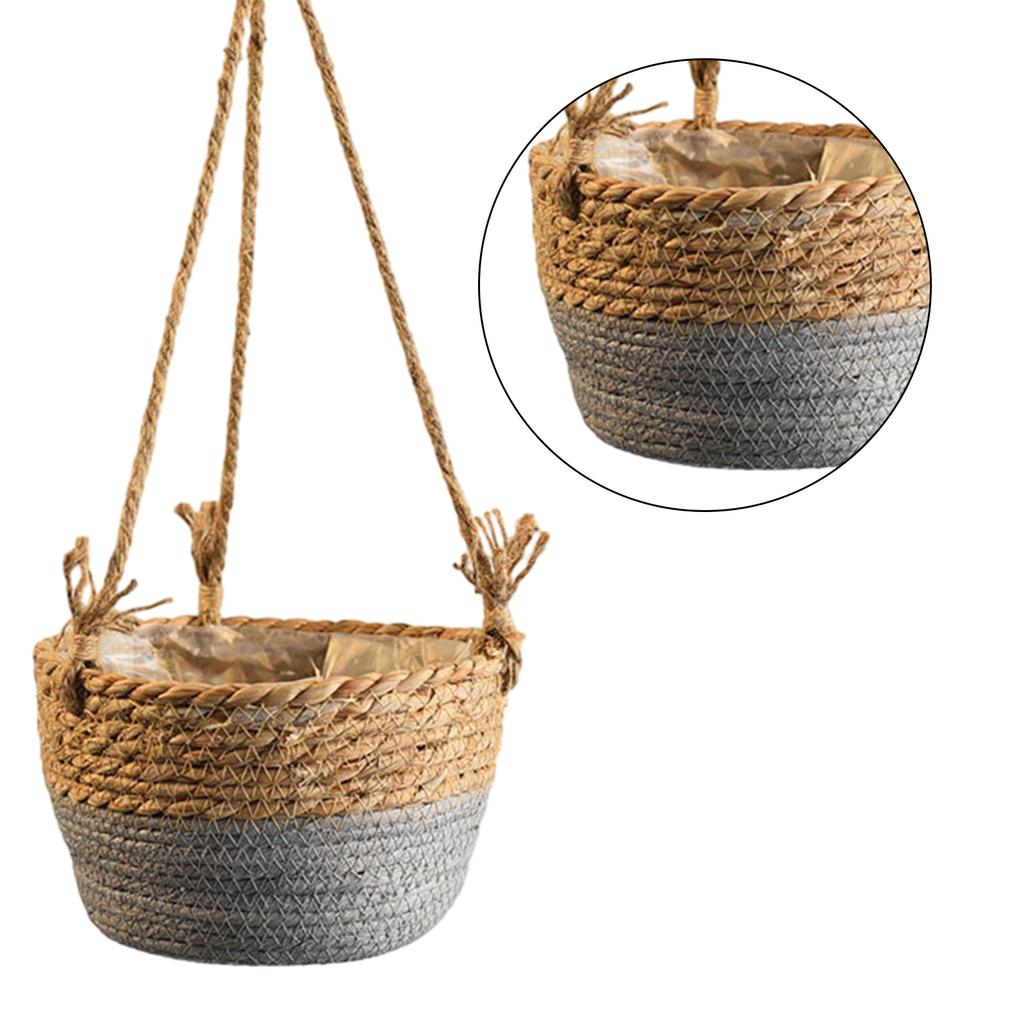 Garden Hanging Planter Plant Storage Basket Rope Woven Indoor Outdoor Flower Pots Holder Plant Hangers Home Decorations