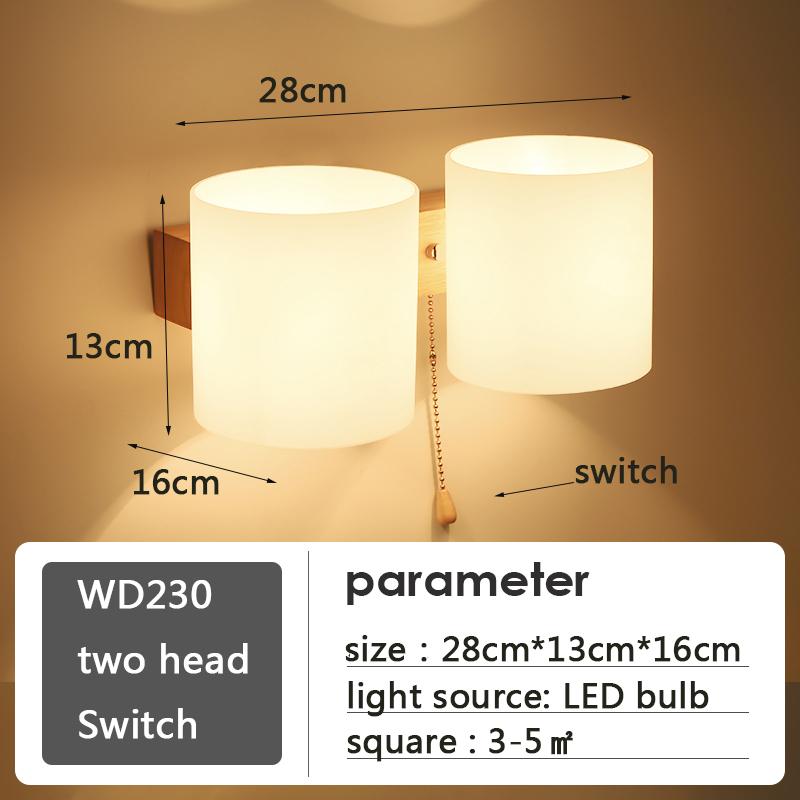 Simple Modern Sconce Wall Light Nordic Living Bedroom Foyer Reading Wood Lighting Bedside Aisle Home Indoor Background Wall Lamp