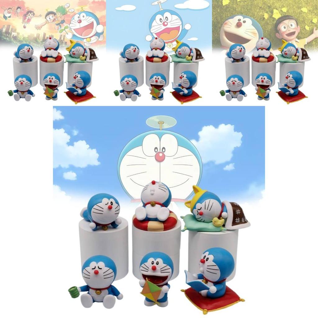 Adorable Doraemon Figurine Cute Pvc Collectible 7cm Relaxing Desktop Decoration Model