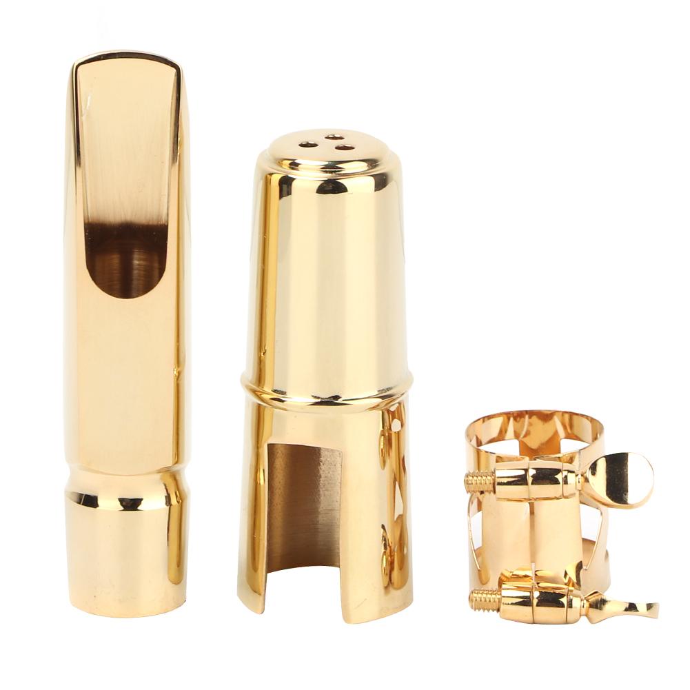 Metal Alto Saxophone Metal Mouthpiece with Cap Pads Musical Instruments Accessory(7C#)