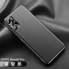 Applicable to oppoReno14pro plain leather mobile phone case ultra-thin findX8S anti-drop metal mirror K10PRO protective case