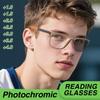 3PCS Pochromic Color Changing Sports Reading Glasses for Men Anti Blue Light Presbyopia Glasses Square Cycling