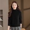 Women's Pure Wool High Neck Pullover: Warm Autumn/Winter Base Layer Long Sleeve Sweater