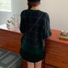 Autumn Winter Houndstooth Knitted Loose Sweater Women Pullover Tops Long Sleeve O Neck Casual Streetwear Women Knitwear Jumpers