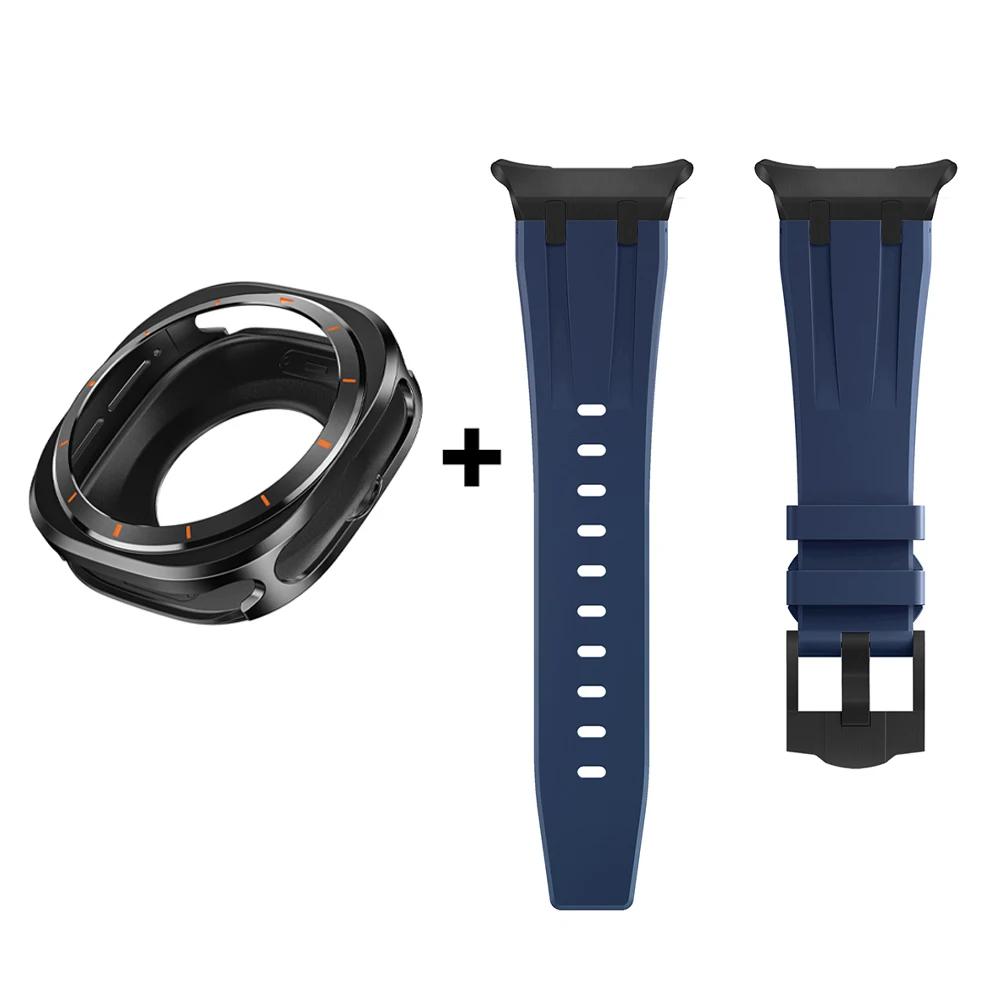 Luxury Case Strap for Samsung Galaxy Watch 7 Ultra 47mm Rubber Band Aluminium Cover For SAMSUNG GALAXY ULTRA 47MM Men Bracelet