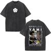 Anime Black Clover Yami Sukehiro Graphic T-shirts Vintage Washed Men Women Fashion Hip Hop T Shirts Casual Short Sleeve T-shirt