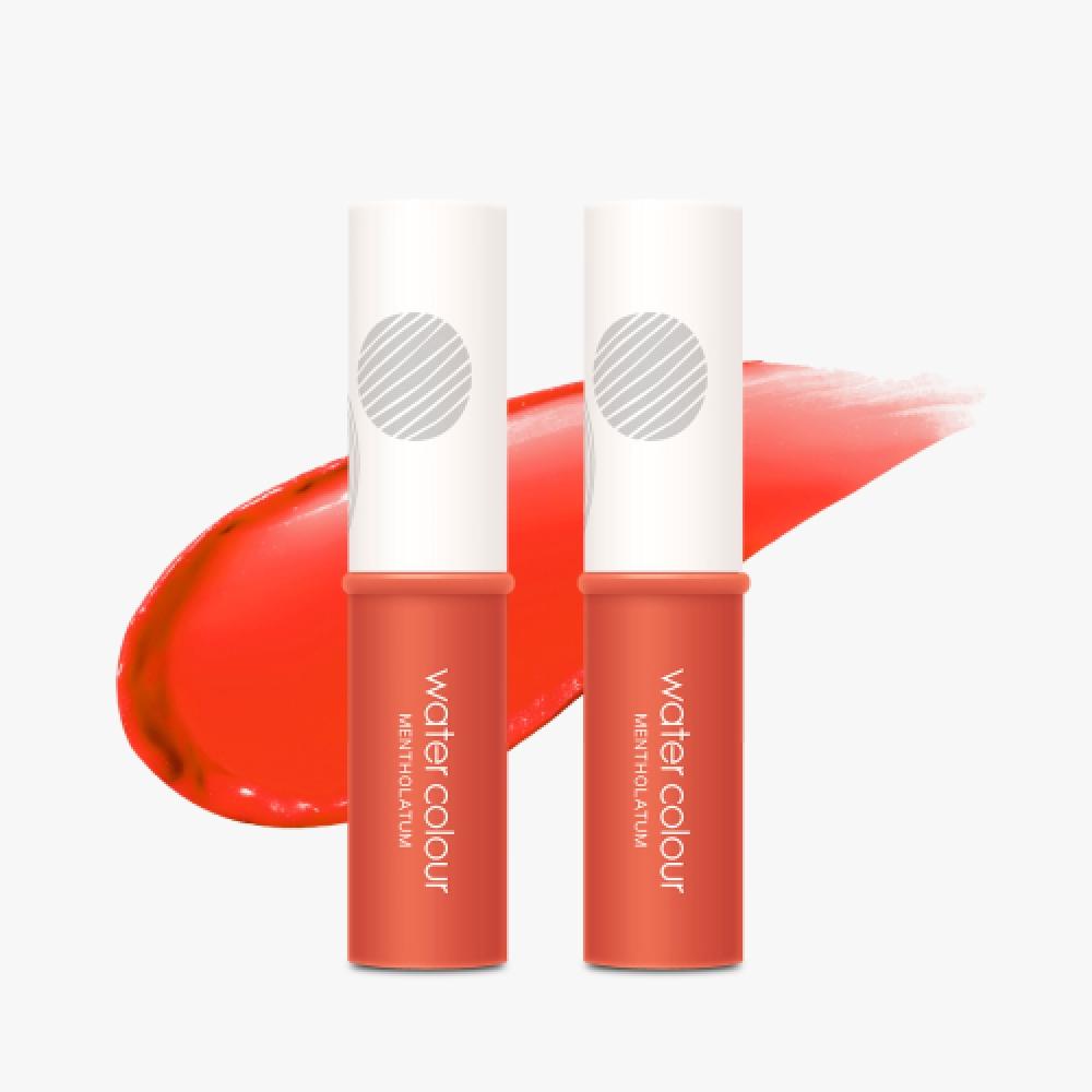 Mentholatum Watercolor Lip Balm Sugar Coral 2pcs NONE