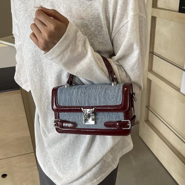 IELGY Exquisite Fashionable Handbag Fashionable All-Match Contrast Color Shoulder Bag High-End Light Luxury Trendy Cross-Body Bag