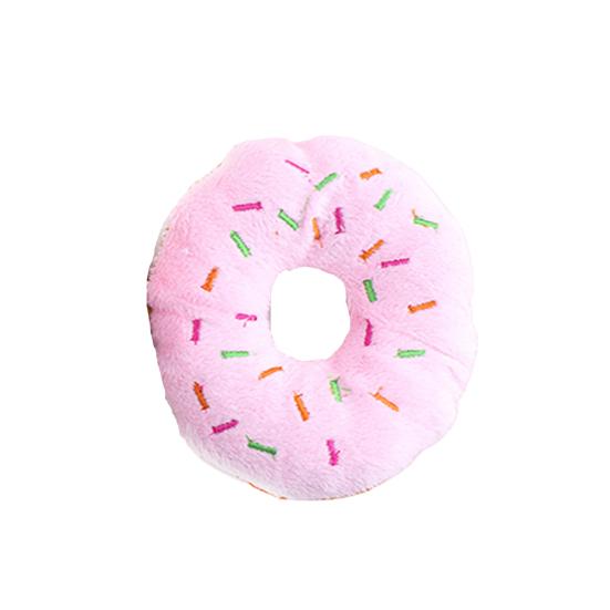 

Lovely Pet Dog Puppy Cats Squeaker Quack Sound Toy Chew Donut Play Toys