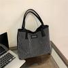 Hasp Pu Ladies Shoulder Bags Diamonds Design Sewing Thread Bags for Women    Fashion Bolsas Para Mujeres