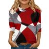 Children's 3/4 Sleeve Tops Casual  Print T Shirt Round Neck Pullover Blouse