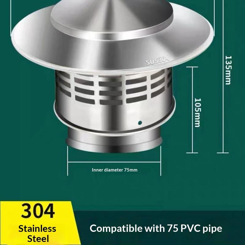 75-200mm Stal Nierdzewna Nasada Komina System Wentylacji Ściany Zewnętrznej Kratka Powietrza Rura Deszczowa Nasadka Kominowa Dachowa