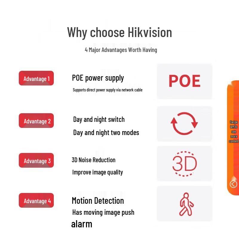 Hikvision 8MP PoE Starlight Dome IP Camera CN plug (adapter included)