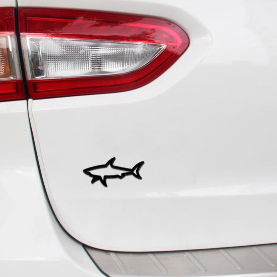 Zinc Alloy Shark Car Sticker 3D Hollow Out Animal Decal for Vehicle Side Creative Badge for Motorcycle Electric Vehicles
