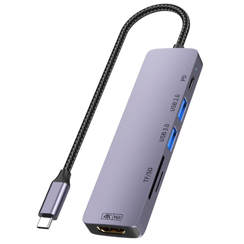 USB-C Laptop-Hub: 100W Ladefunktion, USB 3.0, 4K Screen Casting, SD/TF Erweiterungsdock