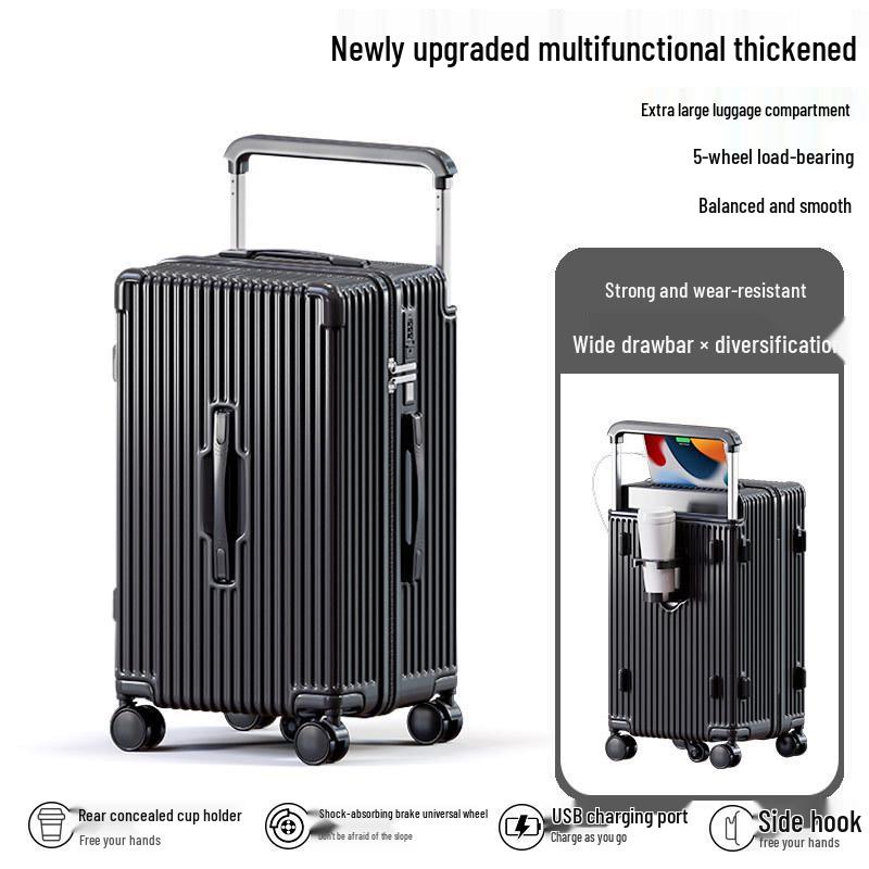 

28-дюймовый пятиколесный многофункциональный чемодан унисекс с защитой углов и утолщенной конструкцией для ручной клади 20 Inch