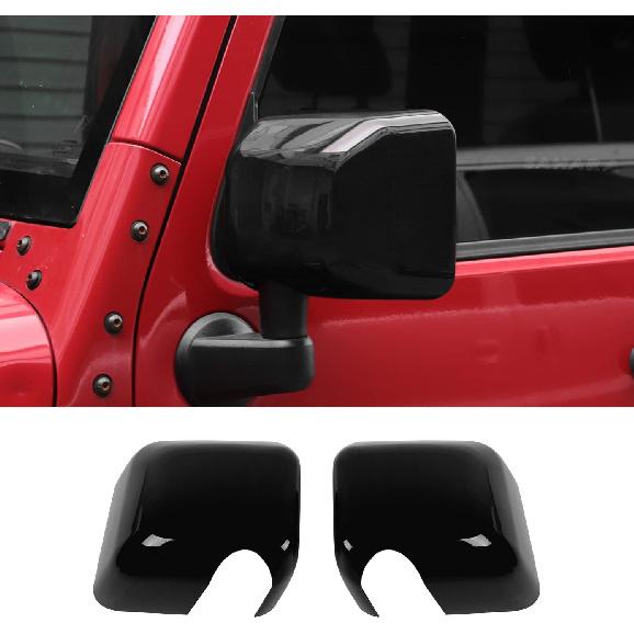 

Rearview Mirror Cover Trim Shell Kit Car Rear View Mirror Exterior Decoration Accessories for Jeep Wrangler JK JKU 2007-2017,Chrome