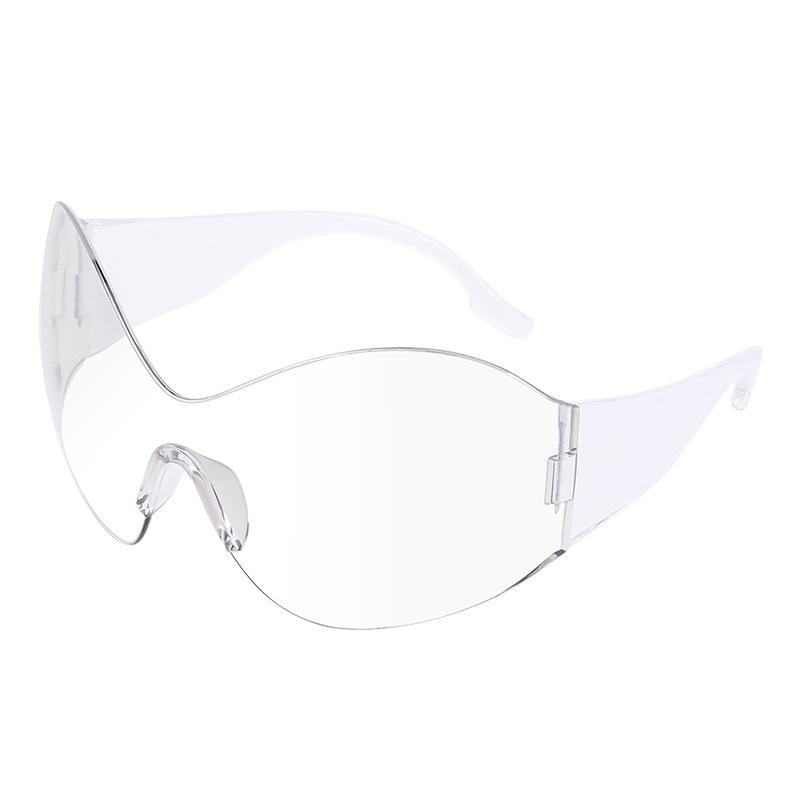 Windproof Large Frame Sunglasses Women'S Tide Frameless Integrated Cat Eye Sunglasses Men'S Glasses