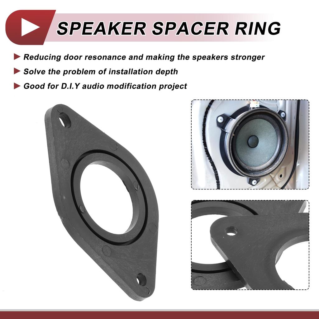 HEROFFIX Compatible with Toyota Tacoma Front Speaker Subwoofer Mount Compatible with Racquet Ring Black 2pcs Audio Coaxial Speaker Spacer Ring Tweeter