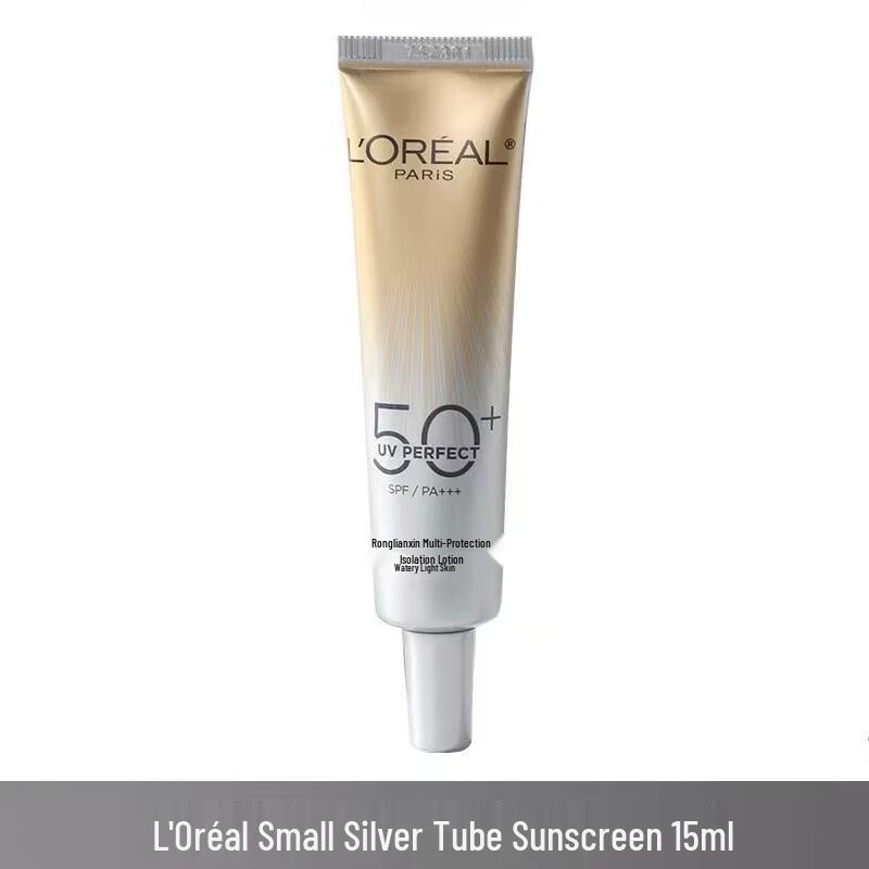 Солнцезащитный крем L Oréal Dewy Light Skin с защитой от множества факторов, 15 мл, дорожный формат Small Silver Tube Sunscreen