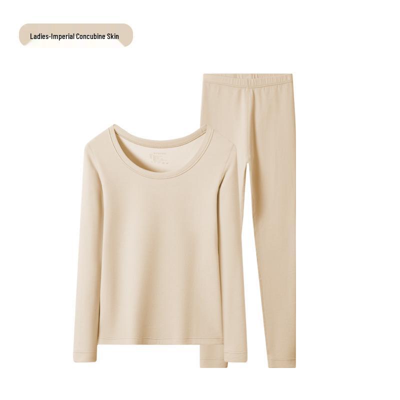 2025 Women's German Velvet Wool Silk Warm Underwear Set - Thick Base Layer for Autumn