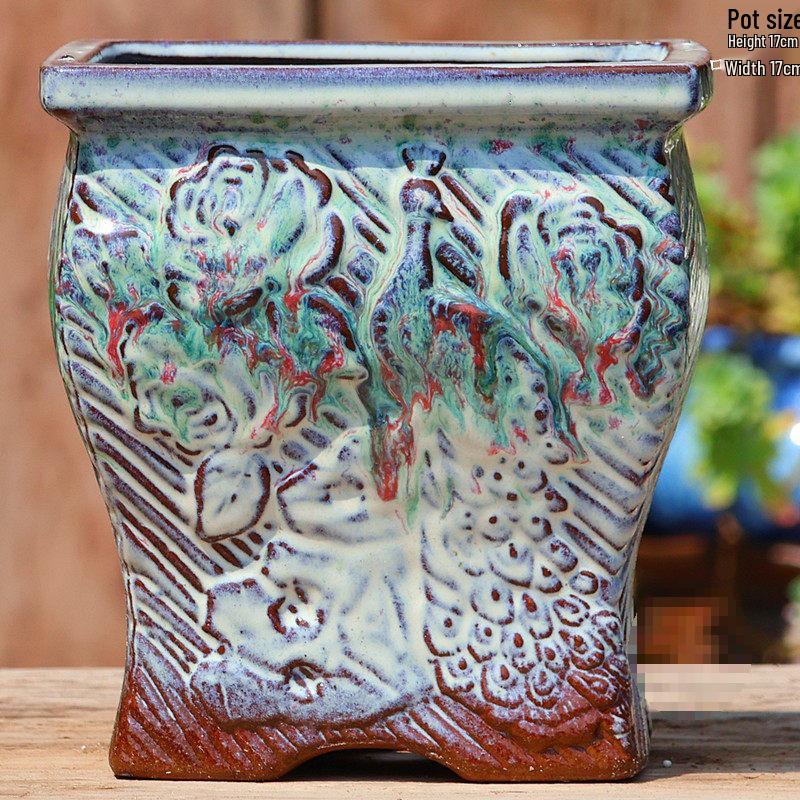 Sonderangebot: Retro Terrakotta Hoher Blumentopf für Sukkulenten oder Rettich