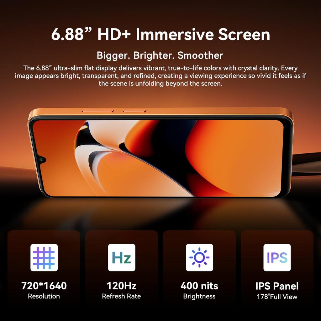 Blackview WAVE 10 4G Smartphone 32GB+128GB 6,88" 120Hz Android 16 Handy Dual-SIM