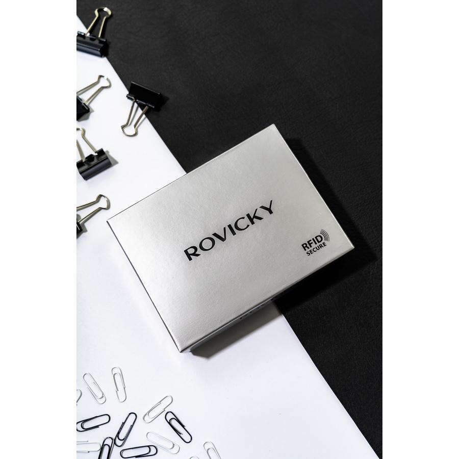 Skórzany portfel męski na dokumenty z RFID Rovicky