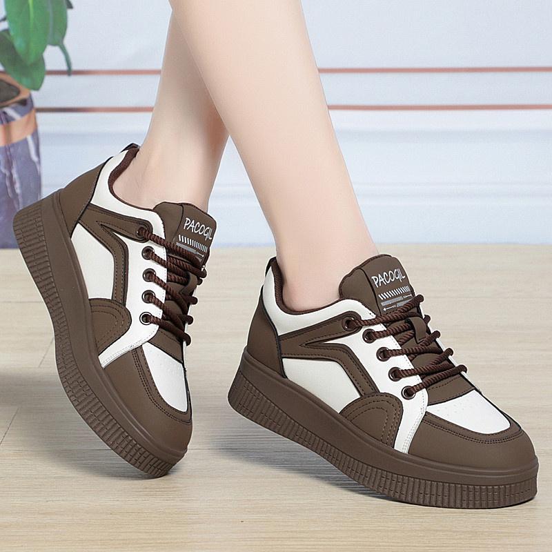 Spring Autumn Fashion Lace Up Sports Running Casual Women's Shoes Walking Travel Outdoor Comfort Thick Sole Flats Shoes