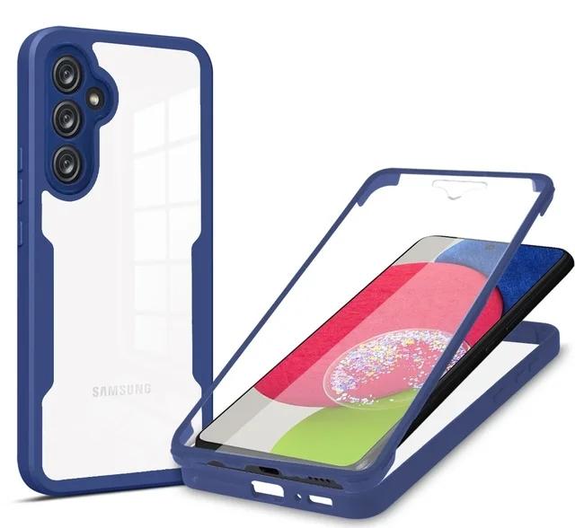 360° Plně krycí pouzdro pro Samsung Galaxy S25 S24 A56 A55 A34 A54 A35 A25 A15 A53 A33 A13 A14 A52 Nárazuvzdorné pouzdro s ochranou displeje