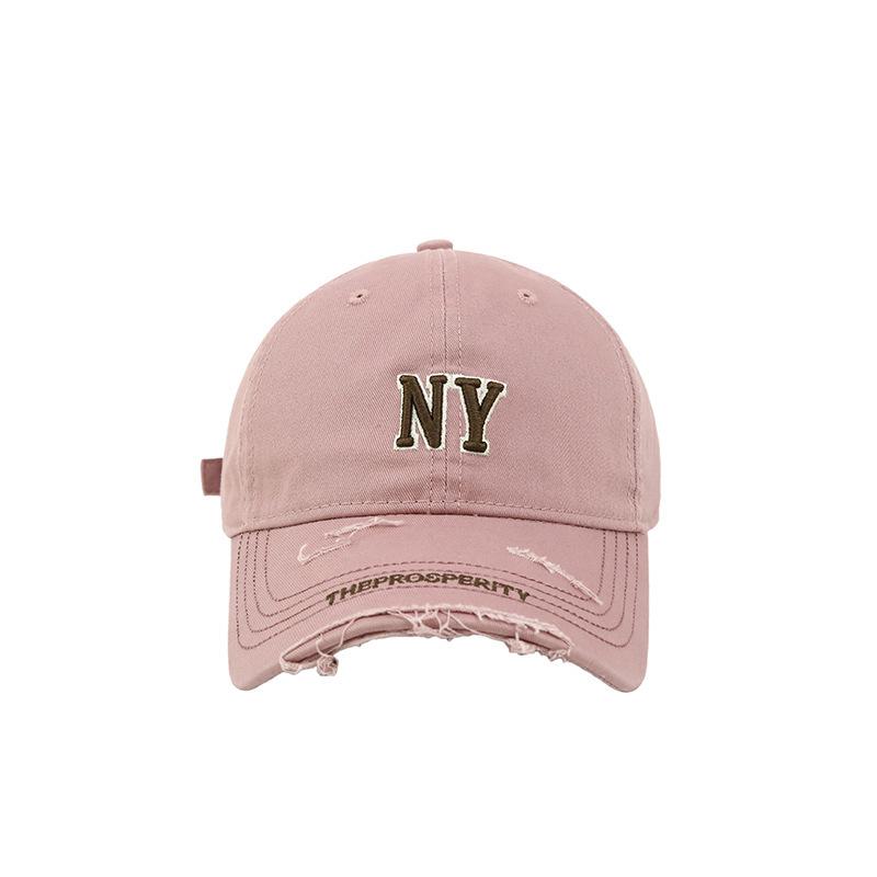 Baseballkappe Damen Original Trendmarke Zerrissene Kante Baseballkappe Paar vielseitige Softtop-Kappe
