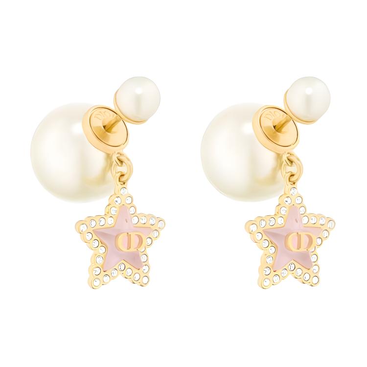 Dior CD Logo Glass Resin Earrings Unisex Earrings Gold White Silver E4388WOMCYD19K