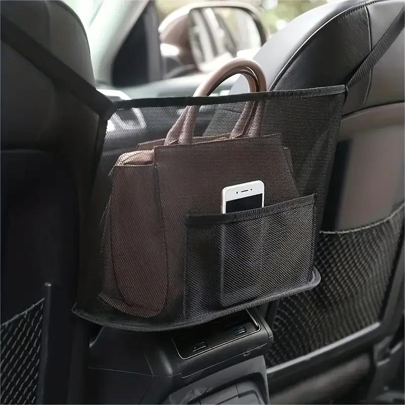 1PC Large Capacity Car Seat Net Pocket Handbag Purse Holder Mesh Back Pouch Between Seats Storage Bag Organizer Car Accessories