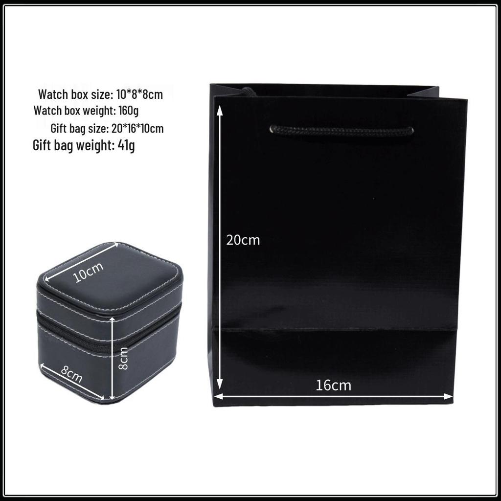 Luxury PU Leather Zippered Watch Box for Men