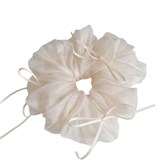 

Hair Tie High Elasticity Bowknot Decor Mesh Ballet Style Hair Rope No Damage Non-Slip Lightweight Breathable Summer Hair Accessories